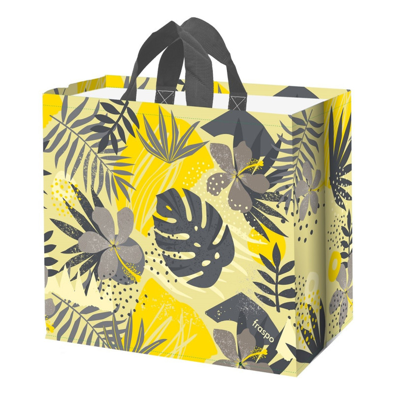 Torba MONSTERA szara 45x20x40cm torebka na zakupy materiałowa mocna