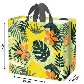 Torba MONSTERA pomarańcz 45x20x40cm torebka na zakupy materiałowa mocna
