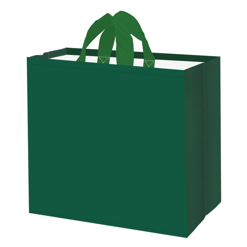 Torba GŁADKA zielona 45x20x40cm torebka na zakupy materiałowa mocna