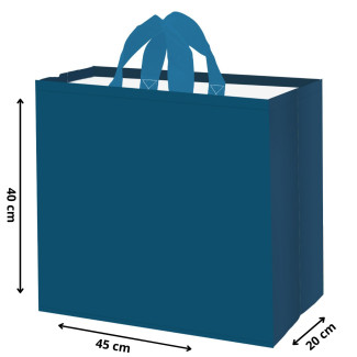 Torba GŁADKA niebieska 45x20x40cm torebka na zakupy materiałowa mocna