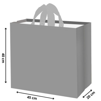 Torba GŁADKA szara 45x20x40cm torebka na zakupy materiałowa mocna