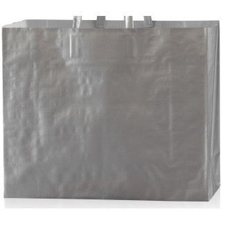 Torba LUX srebrna 41x14x34cm torebka na zakupy materiałowa mocna