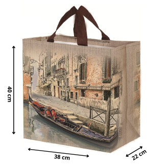Torba Wenecja brąz 38x22x40cm torebka na zakupy materiałowa mocna