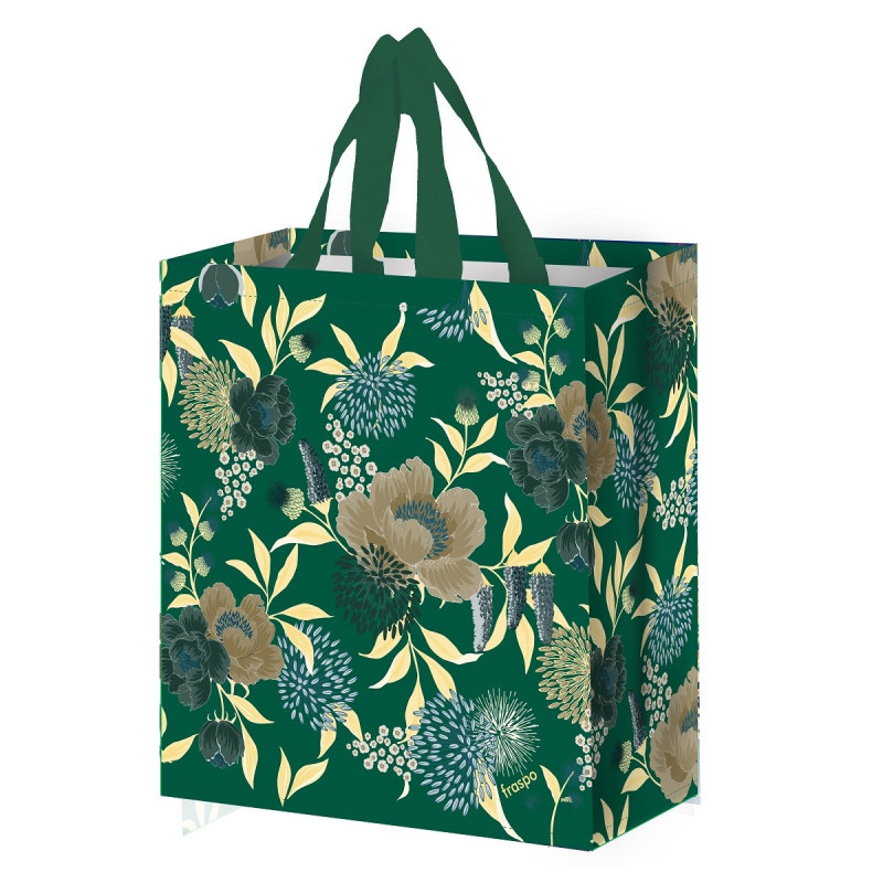 Torba KWIATY zielona 30x14x33cm