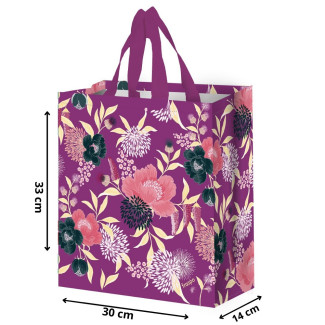 Torba KWIATY fiolet 30x14x33cm