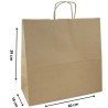 TORBY papierowe z NADRUKIEM 1+0 logo 40x18x39 brąz /500sztuk