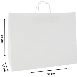 TORBY papierowe z NADRUKIEM full kolor  50x18x39 białe /100sztuk