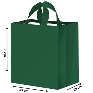 Torba GŁADKA 24L zielona 35x20x35cm torebka na zakupy materiałowa mocna