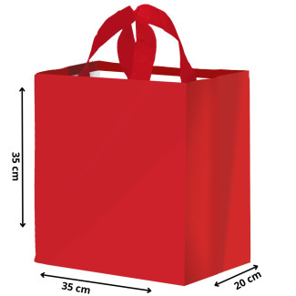 Torba GŁADKA 24L czerwona 35x20x35cm torebka na zakupy materiałowa mocna