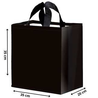 Torba GŁADKA 24L czarna 35x20x35cm torebka na zakupy materiałowa mocna