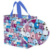 Torba mini PYSIAKI niebieskie 25x15x27cm torebka na zakupy materiałowa mocna