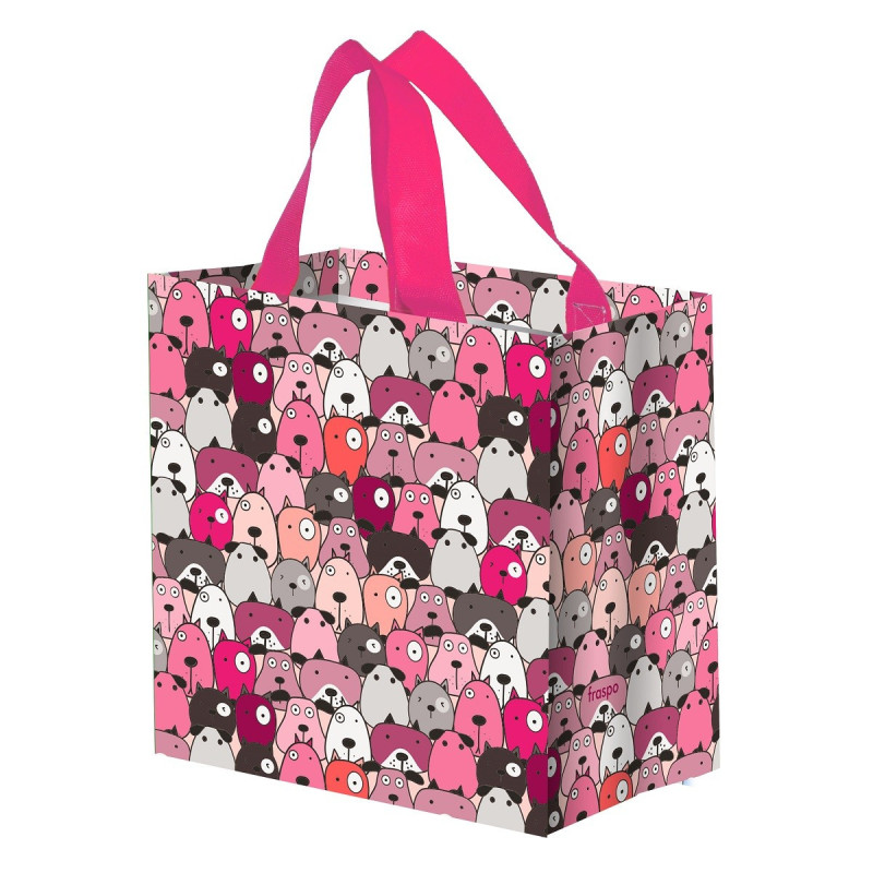 Torba mini PYSIAKI różowe 25x15x27cm torebka na zakupy materiałowa mocna
