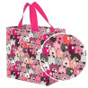 Torba mini PYSIAKI różowe 25x15x27cm torebka na zakupy materiałowa mocna