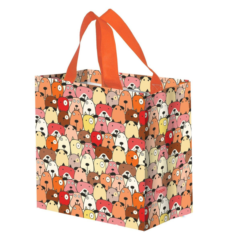 Torba mini PYSIAKI pomarańczowe 25x15x27cm torebka na zakupy materiałowa mocna