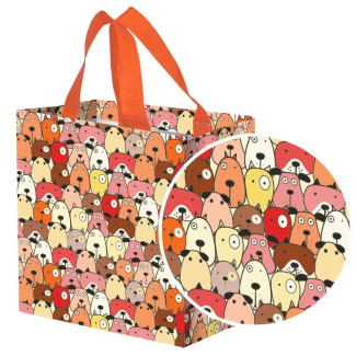 Torba mini PYSIAKI pomarańczowe 25x15x27cm torebka na zakupy materiałowa mocna