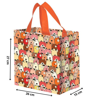 Torba mini PYSIAKI pomarańczowe 25x15x27cm torebka na zakupy materiałowa mocna