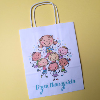 Torba papierowa z nadrukiem DZIEŃ NAUCZYCIELA