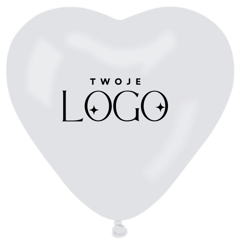 BALONY serca z nadrukiem 1+0 -300 szt pastelowe balony z WŁASNYM NADRUKIEM /LOGO na balonie