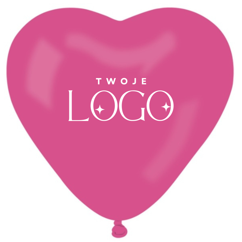 BALONY serca z nadrukiem 1+0 -200 szt pastelowe balony z WŁASNYM NADRUKIEM /LOGO na balonie