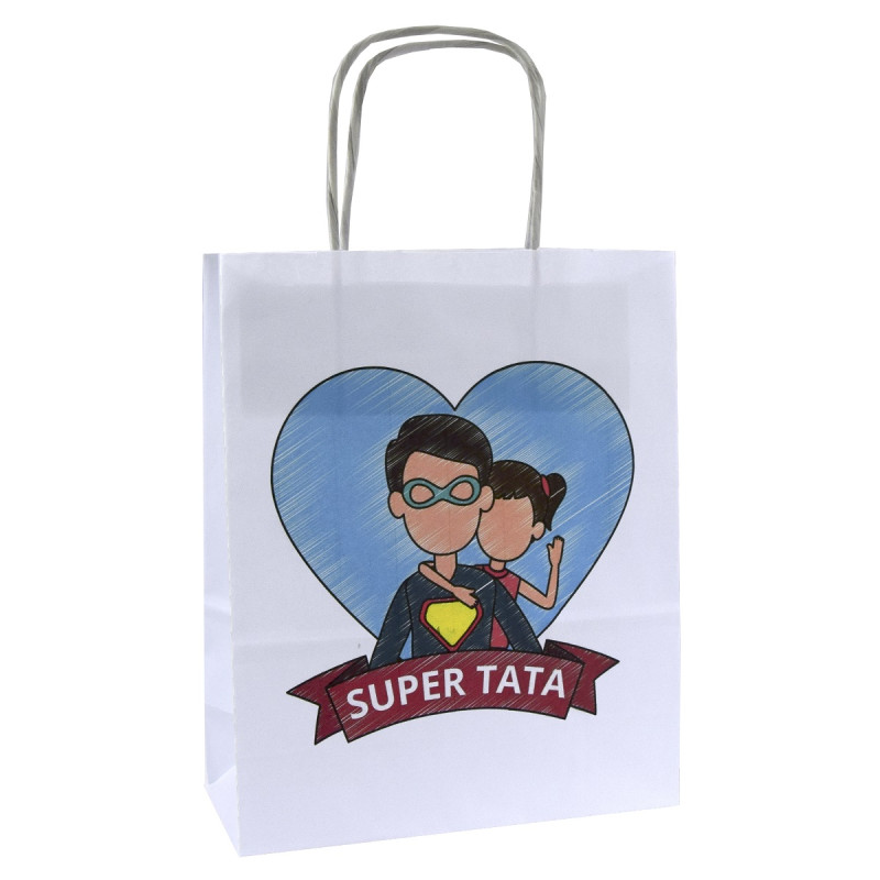 Torba papierowa z nadrukiem SUPER TATA