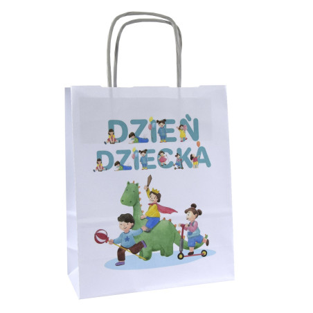 Torba papierowa z nadrukiem DZIEŃ DZIECKA smok