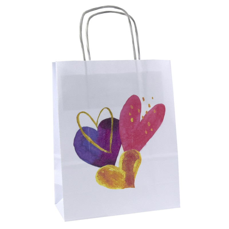 Torba papierowa z nadrukiem 4 serca