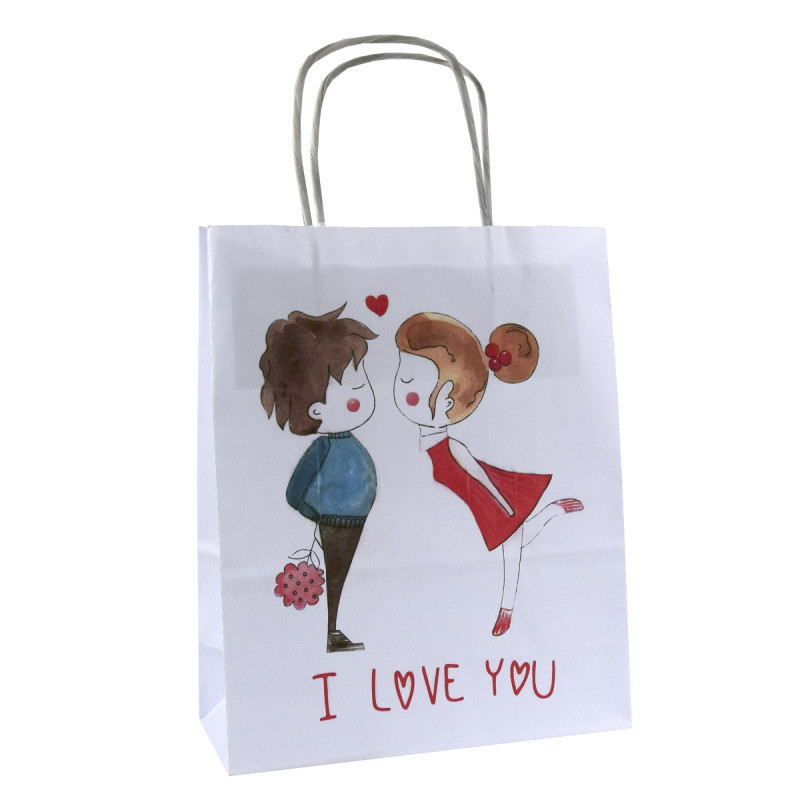 Torba papierowa z nadrukiem I LOVE YOU para