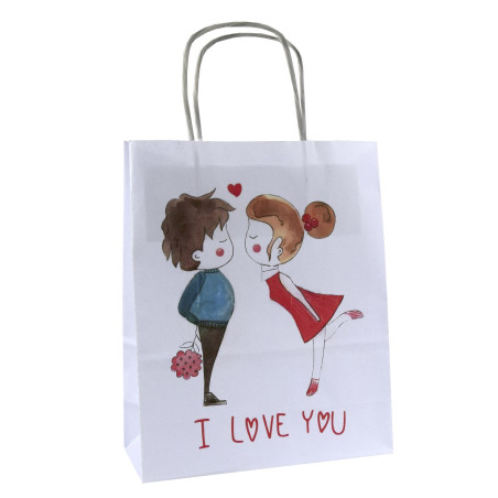 Torba papierowa z nadrukiem I LOVE YOU para