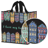 Torba MIASTO czarna 35x20x35cm torebka na zakupy materiałowa mocna