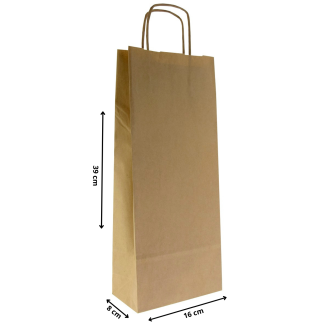 Torby papierowe EKO BRĄZOWA 16x8x39 cm / 1 szt