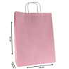 Torby papierowe różowe 24x10x32 cm / 50 szt / TORBA a4 na zakupy TOREBKI do sklepu