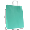 Torby papierowe zielone 24x10x32 cm / 250 szt / TORBA a4 na zakupy TOREBKI do sklepu