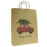 Torba papierowa z nadrukiem AUTO Br 24x10x32 / święta Boże Narodzenie Mikołaj