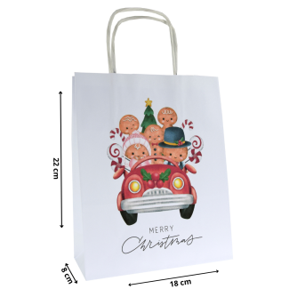 Torba papierowa z nadrukiem ciastka Bi 18x8x22 / a5 święta Boże Narodzenie Mikołaj