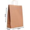 Torby papierowe EKO BRĄZOWA 24x10x32 cm /  250 szt / TORBA a4 na zakupy TOREBKI do sklepu