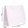 Torby papierowe eko BIAŁA 50x18x39 cm / 25 szt / TORBA duża na zakupy pojemne TOREBKI do sklepu z uchwytem skręcanym