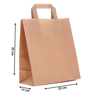 Torby papierowe eko BRĄZOWE 22x11x25 cm / 50 szt / TORBA a5 mała na zakupy TOREBKI do sklepu