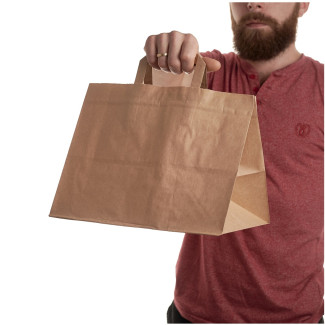 Torby papierowe eko BRĄZOWE 32x22x25cm / 250 szt / TORBA KATERINGOWA torebki na wynos LUNCH BOX