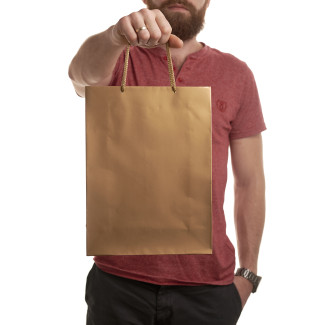 Torba laminowana ZŁOTA 24x9x32 cm -1 szt