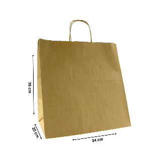 Torby papierowe EKO BRĄZOWA 34x20x35cm / 200 szt / TORBA na zakupy TOREBKI do sklepu