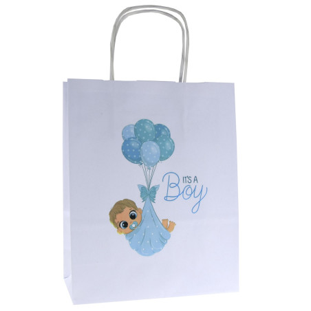 Torba papierowa z nadrukiem BOY na baby shower