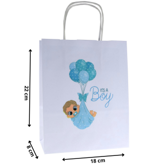 Torba papierowa z nadrukiem BOY na baby shower