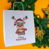 Torba papierowa z nadrukiem reniferek BI 30x17x34/ święta Boże Narodzenie Mikołaj