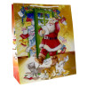 Torby ozdobne święta XL Claus 30x13x36cm  torby na Boże Narodzenie Mikołaja