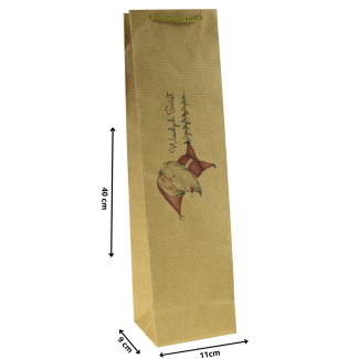 Torba papierowa z nadrukiem 11x9x40 Mikołaj lampki / święta Boże Narodzenie Mikołaj