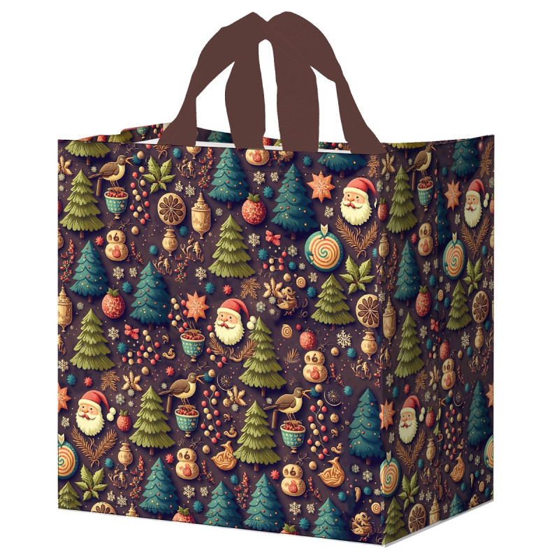 Torba PIERNIKOWY LAS 35x20x35cm torebka na zakupy materiałowa mocna na Mikołaja prezenty