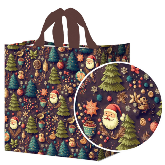 Torba PIERNIKOWY LAS 35x20x35cm torebka na zakupy materiałowa mocna na Mikołaja prezenty