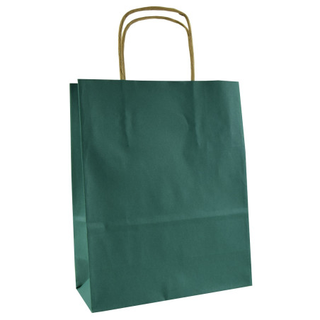 Torby papierowe ciemno zielone 18x8x22cm / 1 szt / TORBA mała na zakupy TOREBKI do sklepu