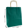 Torby papierowe ciemno zielone 18x8x22cm / 1 szt / TORBA mała na zakupy TOREBKI do sklepu