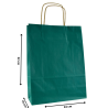 Torby papierowe ciemno zielone 24x10x32 cm / 1 szt / TORBA a4 na zakupy TOREBKI do sklepu